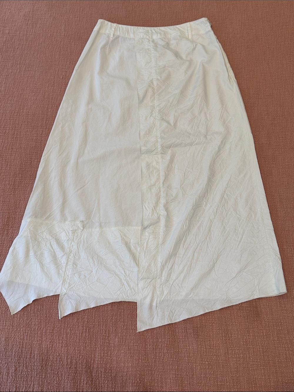 Animale W30L38 Brazilian White Asymmetrical Maxi Skirt with handkerchief hem